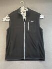 Chaps Sport Mens  Fleece Vest Size M Black Full Zip Sleeveless Zip Pocket