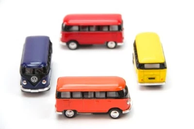 4PC SET: 2.5" Kinsmart 1962 VW Volkswagen Bus Diecast Model Toy Car 1:64 - Image 1 of 4
