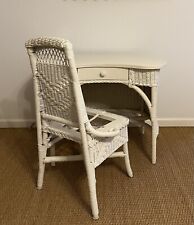 Antique Wicker Vanity Dressing Table  with Original  Chair Desk Set