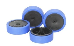 Tamiya 95369 Mini 4WD Large-Diameter Low-Profile Blue Tires w/Black Carbon Wheel - Picture 1 of 1