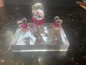 Vintage 1970's SnoopyDog figurines chained set Lucite With Base - Picture 1 of 5