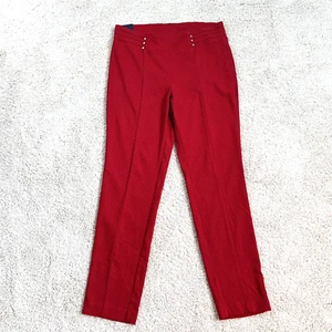 Rafaella Slim Leg Dress Textured Pant Ruby Red Women's Sz 14 MSRP$58 - Picture 1 of 14