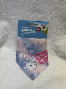 NEW Vibrant Life Dog Easter Bandana Feelin Hoppy Tie Dye Rabbit Size XS/S - Picture 1 of 2