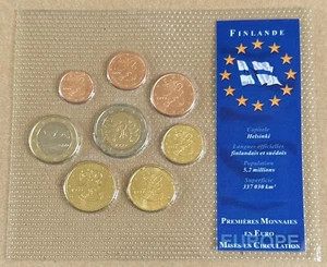 Kit. Premières Monnaies en Euro mises en Circulation. Finlande. - Bild 1 von 2