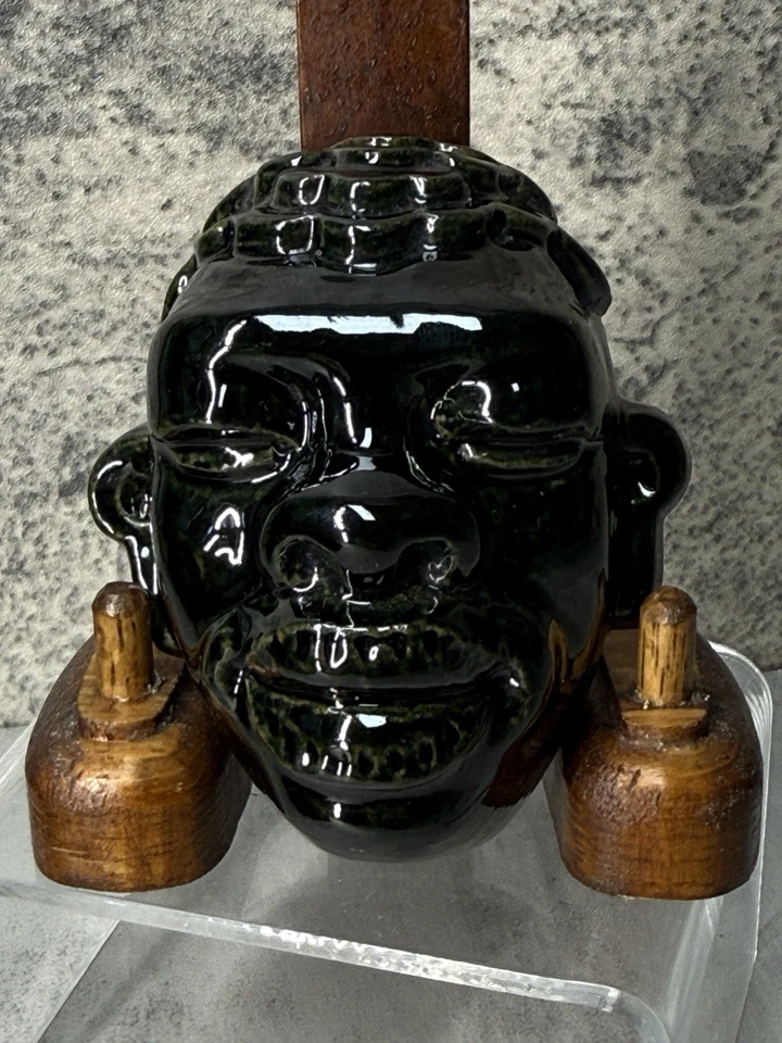 Vintage Frankoma # 157 Afr0 - Man Mask - Onyx Black - Image 1 of 4