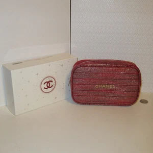 BOX CHANEL Rot Gold Kosmetik Make-up Tweed Tasche Beutel aus Urlaub Geschenkset 2022 - Bild 1 von 10