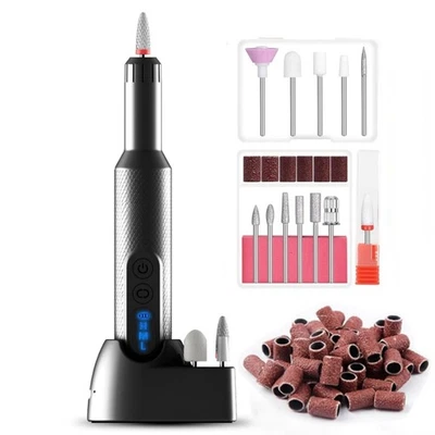 Nagelfräser Fräser Elektrische Nagelfeile Akku Profi USB Set Pediküre Maniküre. - Bild 1 von 4