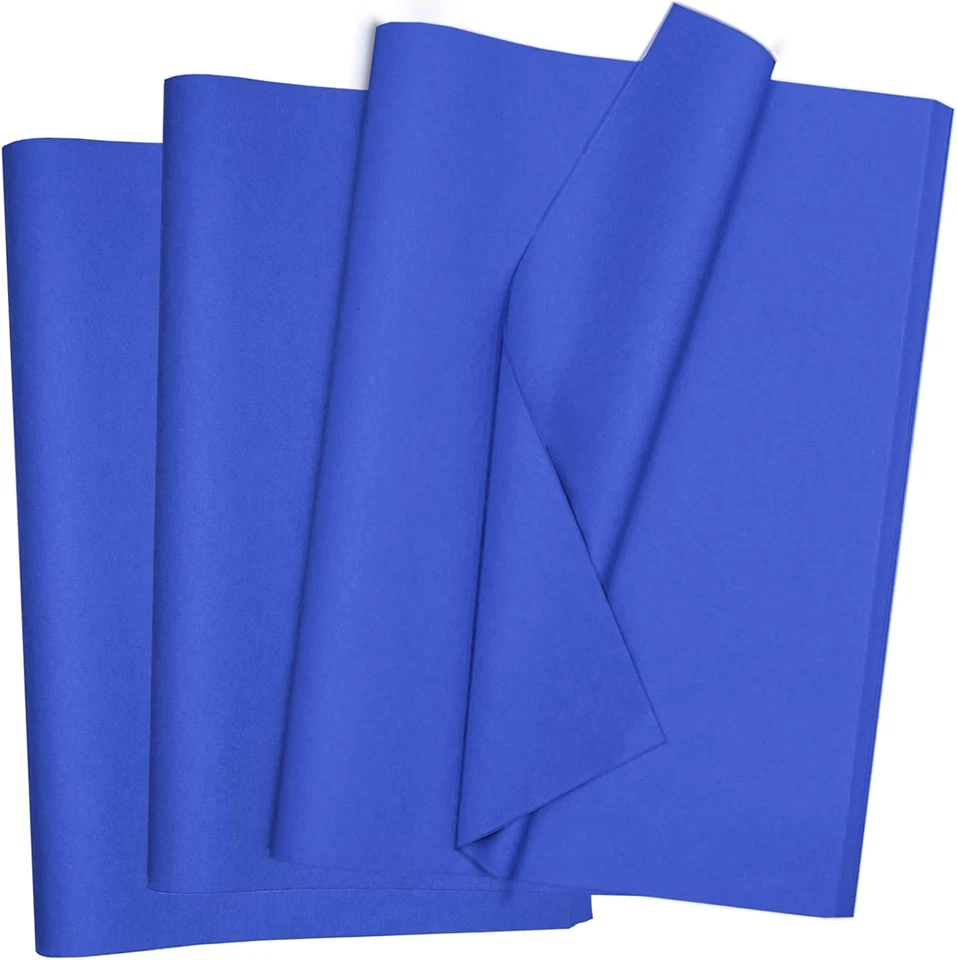 120 Sheets Blue Tissue Paper  20X14 Inches Tissue Paper for Gift Bags Blue Wrapp - Image 1 of 4