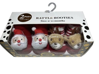 Botines bebé Little Me Rattle 0-12 meses Santa Reno  Foto 1 de 3