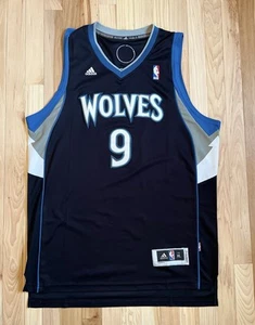 Adidas Ricky Rubio Timberwolves Jersey #9 Black Adult XL Length +2" - Picture 1 of 7