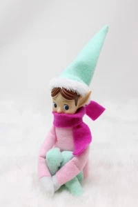 Mr. Christmas Knee Hugger Pixie Elf Vintage Style Shelf Sitter 12" Girl Pink - Picture 1 of 1