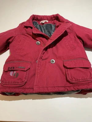 KENZO Kids Burgundy Red Plush Lined Warm Winter Coat Jacket size 2 - Image 1 of 4