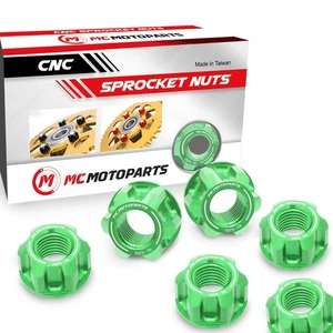 Green Rear Hub Sprocket Flange Nut For Kawasaki KLX230 KLX230R 20 21 22 23 24 - Picture 1 of 5