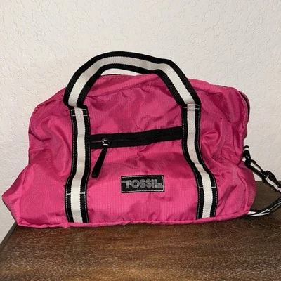 Bandolera de viaje vintage de nailon fósil con cierre de cremallera con asa talla OS Foto 1 de 4