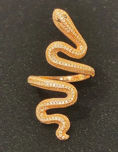 Sterling Silver Snake Wrap Around Ring Adjustable Size - Picture 1 of 5