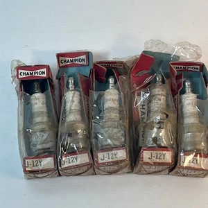 Champion J-12Y Nos Spark Plugs Lot Of 10 With Original Box New Old Stock - Picture 1 of 11