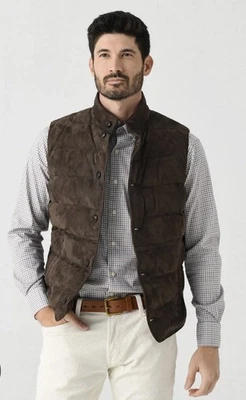 PETER MILLAR CORONA ARTESANAL HOMBRE GAMUZA CORDOBA 100% Cuero CHALECO XL $1495.00 Foto 1 de 4