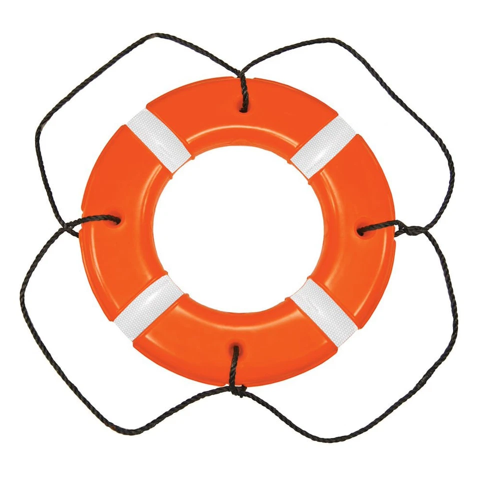 Adult 30" Diameter Orange PU Foam Core/PE Shell 32lb Buoyancy PFD Life Buoy - Image 1 of 1