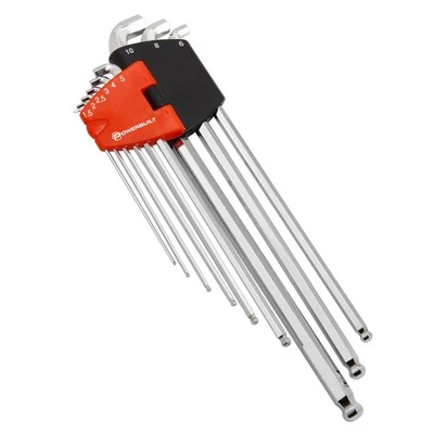 Powerbuilt 9 Piece Metric Stubby Long Arm Hex Key Wrench Set - 240100 - Image 1 of 4