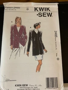 VINTAGE KWIK SEW #2465 DAMEN KRAGENLOSER BLAZER MUSTER GR. XS S M L XL - Bild 1 von 3