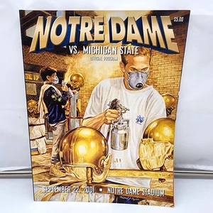 NOTRE DAME vs. MICHIGAN STATE - COLLEGE FOOTBALL PROGRAMM - 2001 - NEAR MINT - Bild 1 von 1