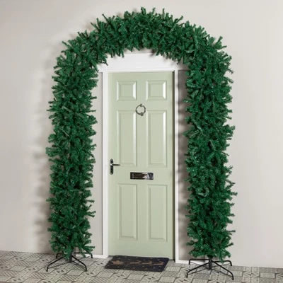 8ft Samuel Alexander Single Door Plain Green Christmas Tree Arch with 2000 Tips - Image 1 of 4