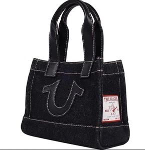 True Religion Mini Logo Tote Bag - Dark Denim w/The hanger is missing. - Picture 1 of 13