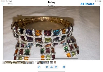 Juego de diamantes y gemas con mosaico de oro de 18 quilates Bellarri Foto 1 de 4