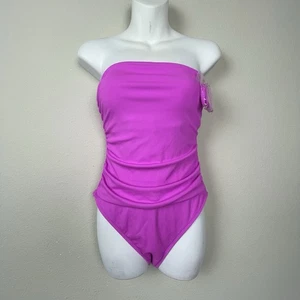 Shade & Shore M Pink High-Leg One Piece Swimsuit Cheeky Resort Vacation NWT - Picture 1 of 8