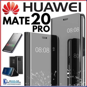 Pour HUAWEI MATE 20 PRO HOUSSE ETUI COQUE NOIR RABAT MIROIR CLEAR VIEW FLIP CASE - Photo 1 sur 10
