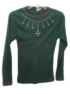 Vintage Boy’s Scoreboard Size 14 Green Creslan Acrylic Casual Shirt Gold Rivets - Picture 1 of 9