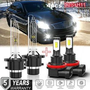 Fits Infiniti G37 2008-2013 6000K LED/HID Headlight High Low+Fog Light Bulbs Kit - Picture 1 of 14