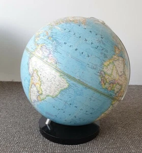 🔶️VINTAGE NATIONAL GEOGRAPHIC WORLD GLOBE MAP ATLAS DANISH MODERN MCM RETRO - Picture 1 of 9