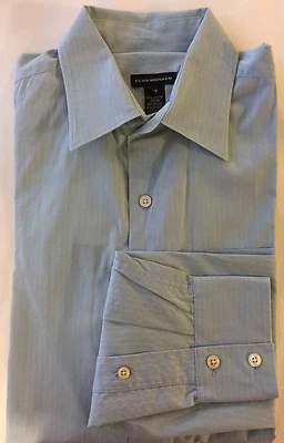 Club Monaco Of Ralph Lauren Group Blue Men Dress Shirt Blue Pin Stripe Med L/S - Image 1 of 4