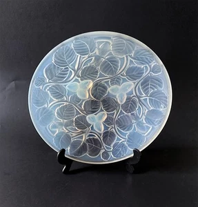 Art Deco Opalescent Glass Dish Made In France Arvers Glass Charger - Picture 1 of 8