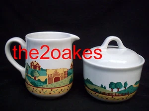 Corelle Landscape Sugar Bowl Cream Pitcher Creamer Syrup Warmer Server Pourer  - Picture 1 of 4