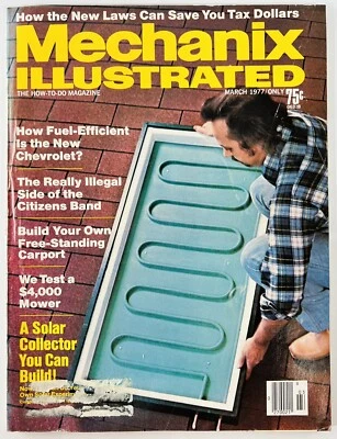 Vintage March 1977 Mechanix Illustrated Magazine Solar Collector You Can Build Foto 1 de 4