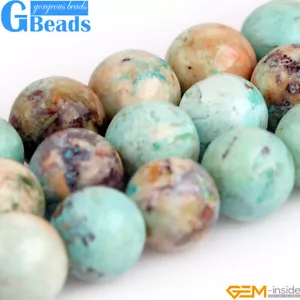 "Cuentas sueltas redondas de 6 mm 8 mm 10 mm natural azul turquesa peruano 15" - Imagen 1 de 23