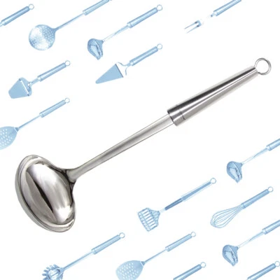 Suppenkelle 32 cm Schöpflöffel Suppenlöffel Schöpfkelle Edelstahl - twisted- - Bild 1 von 4