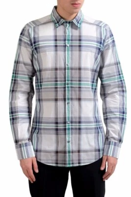 Camisa de vestir Dolce & Gabbana "dorada" de manga larga a cuadros para hombre talla 16 16,5 17 Foto 1 de 4