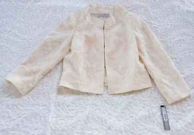 Tahari ASL Chaqueta de Encaje Nupcial Marfil Arthur S. Levine Floral Traje Chaqueta 6 Pequeña Foto 1 de 4