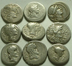 1 Rare Genuine ancient Roman silver coin republican denarius Roma Apollo Horses - Picture 1 of 6