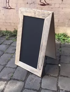 Large Wide A-Frame Chalkboard, Recycled Timber, Rustic Menu Sandwich Blackboard - Picture 1 of 11