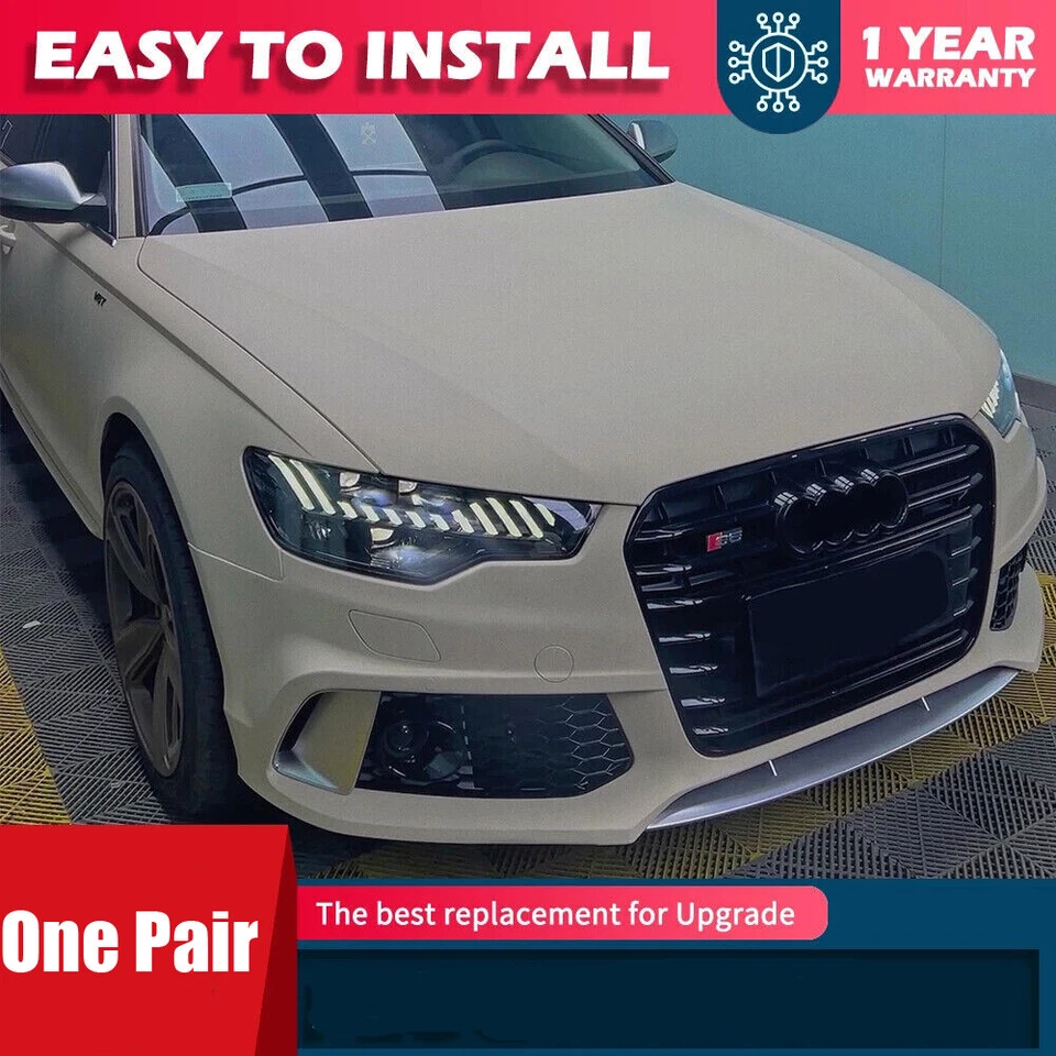 Conjunto de faros LED DRL para Audi A6 C7 S6 RS6 2012-2015 arranque animación Foto 1 de 4