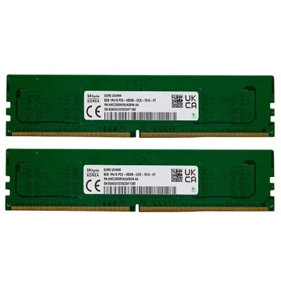 Hynix DDR5 16GB (2X8GB) 4800MHz PC5-38400 288-Pin 1RX16 UDIMM Desktop Memory Ram - Image 1 of 4