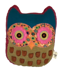 Natural Life Owl Home Decor Corduroy Stitched "Let it Be" Pillow Boho Hippie - Picture 1 of 9