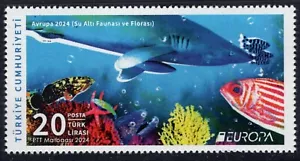 Türkei 2024 Europa Cept - Fische - Hai - Unterwasserfauna & Flora MNH ** - Bild 1 von 1