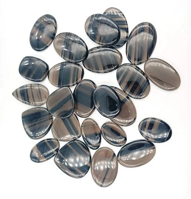 Piedra preciosa natural de obsidiana de medianoche, cabujón de obsidiana de medianoche al por mayor 71985 Foto 1 de 4