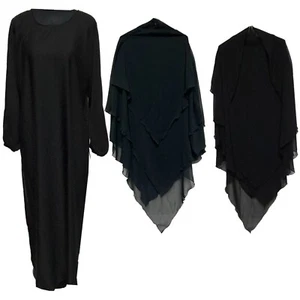 Women Layer Khimar Jilbab and Abaya Islamic Muslim Prayer Dress