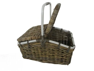 CESTO I PIC NIC VIMINI  GIUNCO KUBO CM 50X35  H  CON 2 COPERCHI ROBUSTISSIMO - Immagine 1 di 4